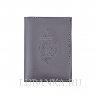 Обложка для автодокументов ФСБ с жетоном темно синяя