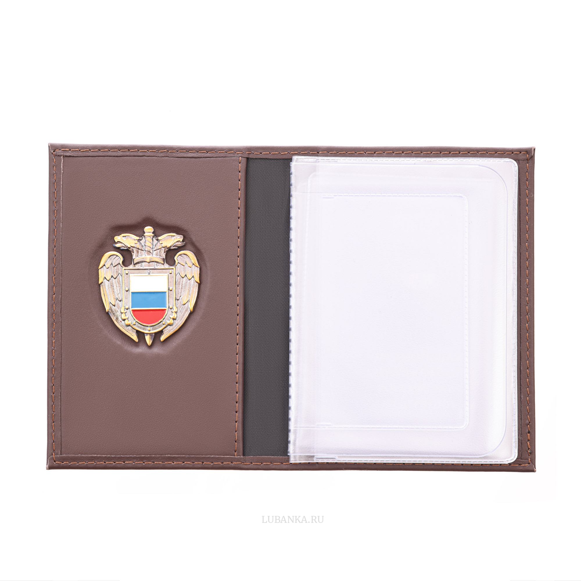 Обложка для автодокументов ФСО с жетоном коричневая