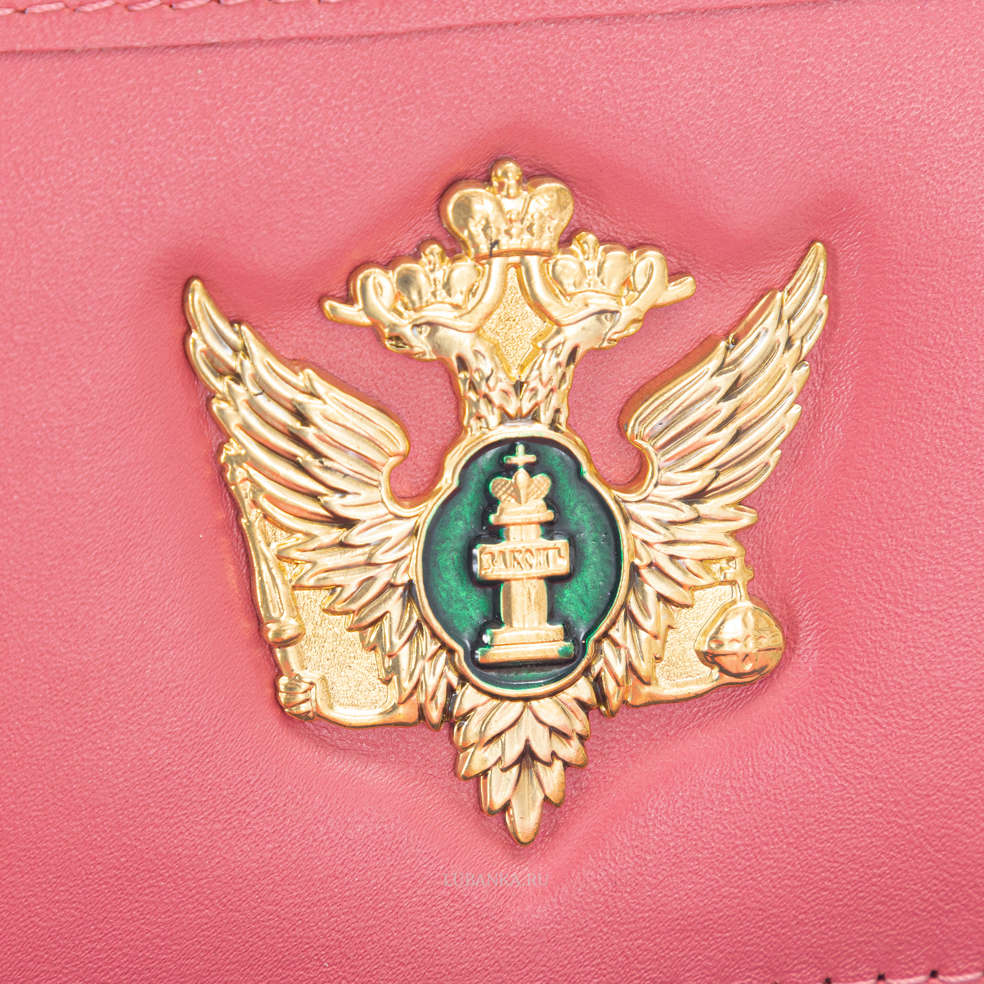 Обложка для автодокументов МинЮст с жетоном розовая