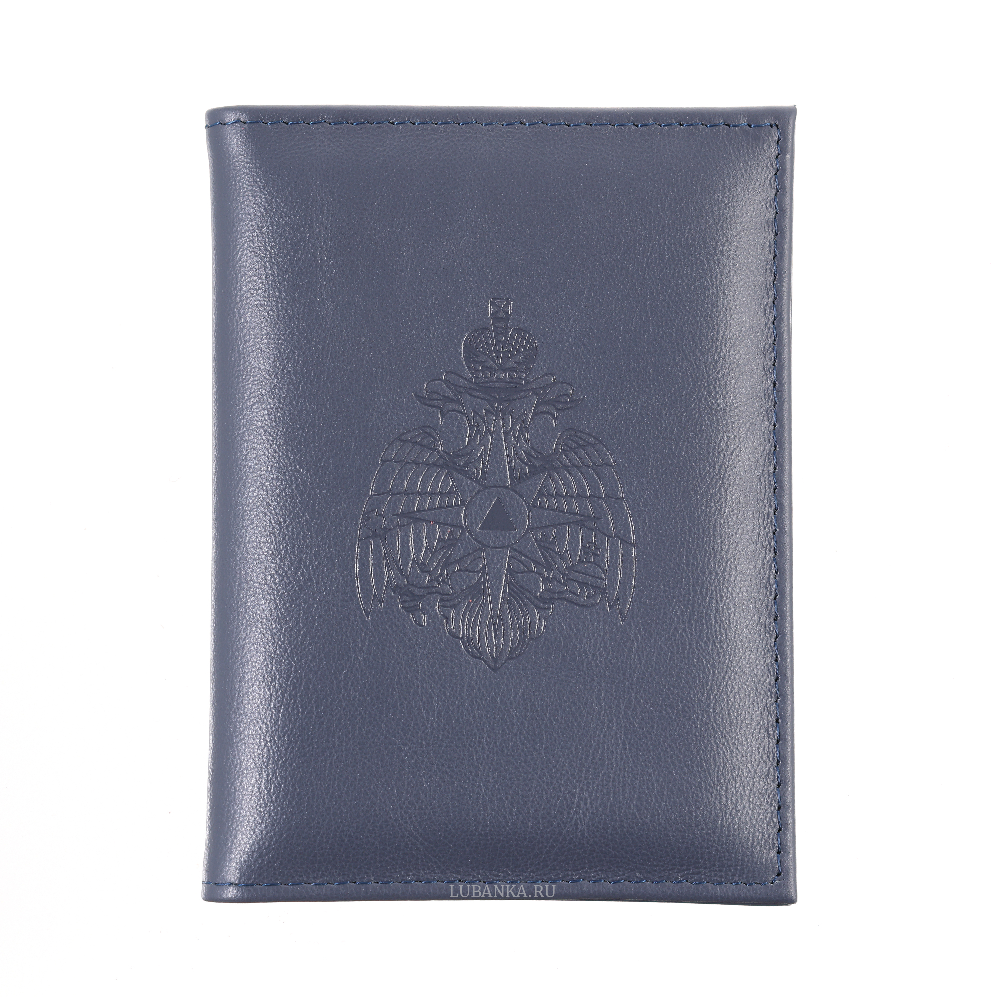 Обложка для автодокументов МЧС с картхолдером темно синяя