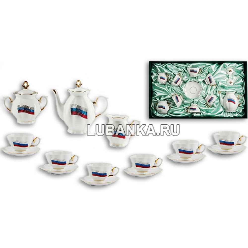 Чайный столовый сервиз на 6 персон при 15 предметах «Триколор-Гранд»
