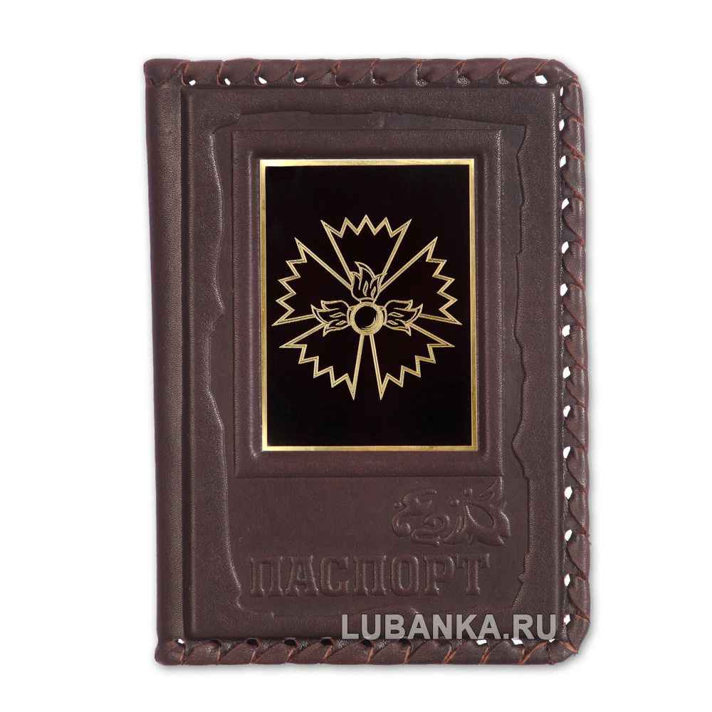 Обложка для паспорта «ГРУ», бордовая