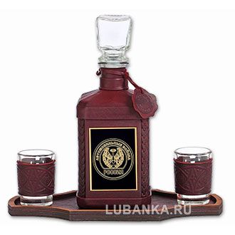 Набор для водки «Автомобильные войска» бордовый