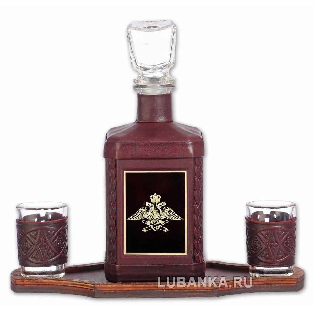 Набор для водки «Артиллерия» бордовый