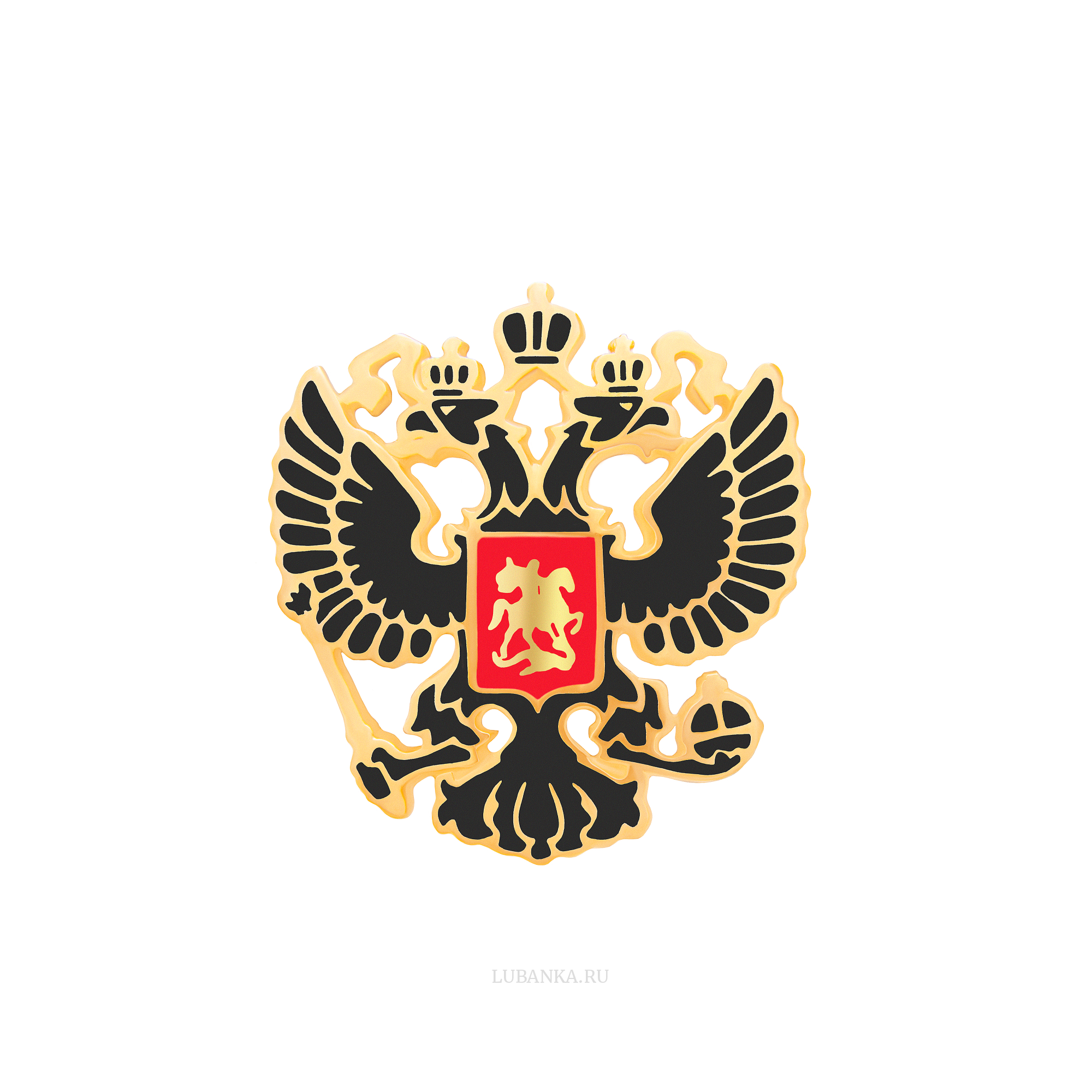 Значок Герб России серебро с позолотой