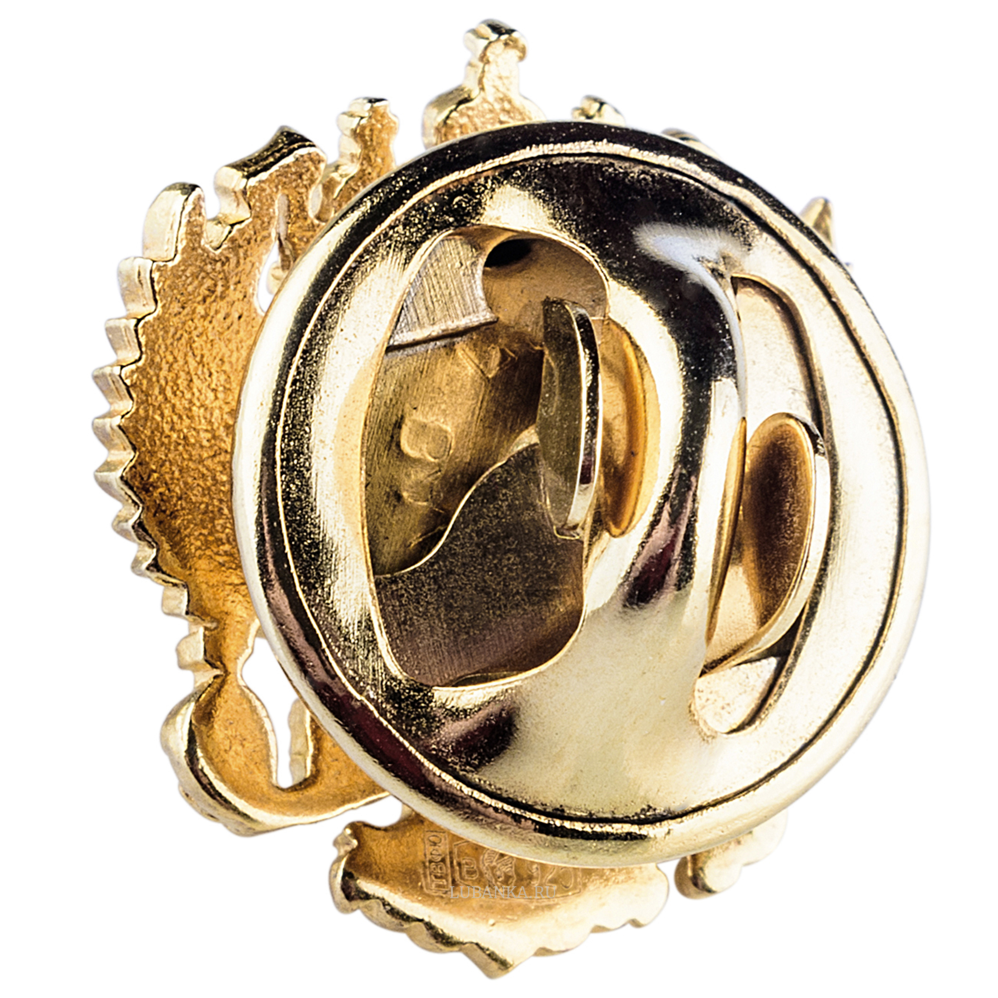 Значок Герб России серебро с позолотой