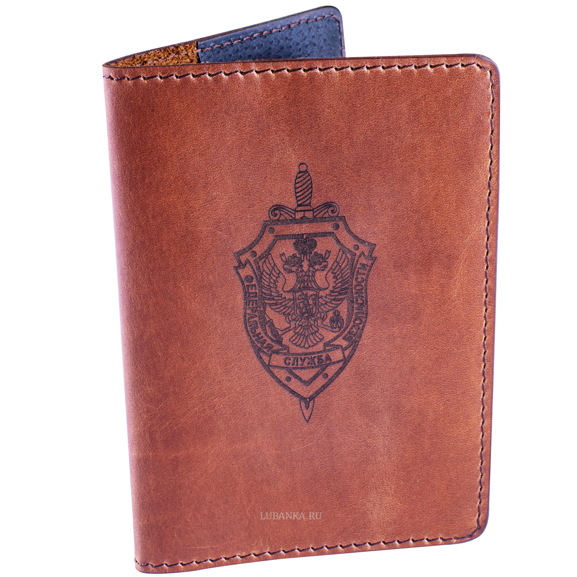 Обложка для паспорта ФСБ коричневая