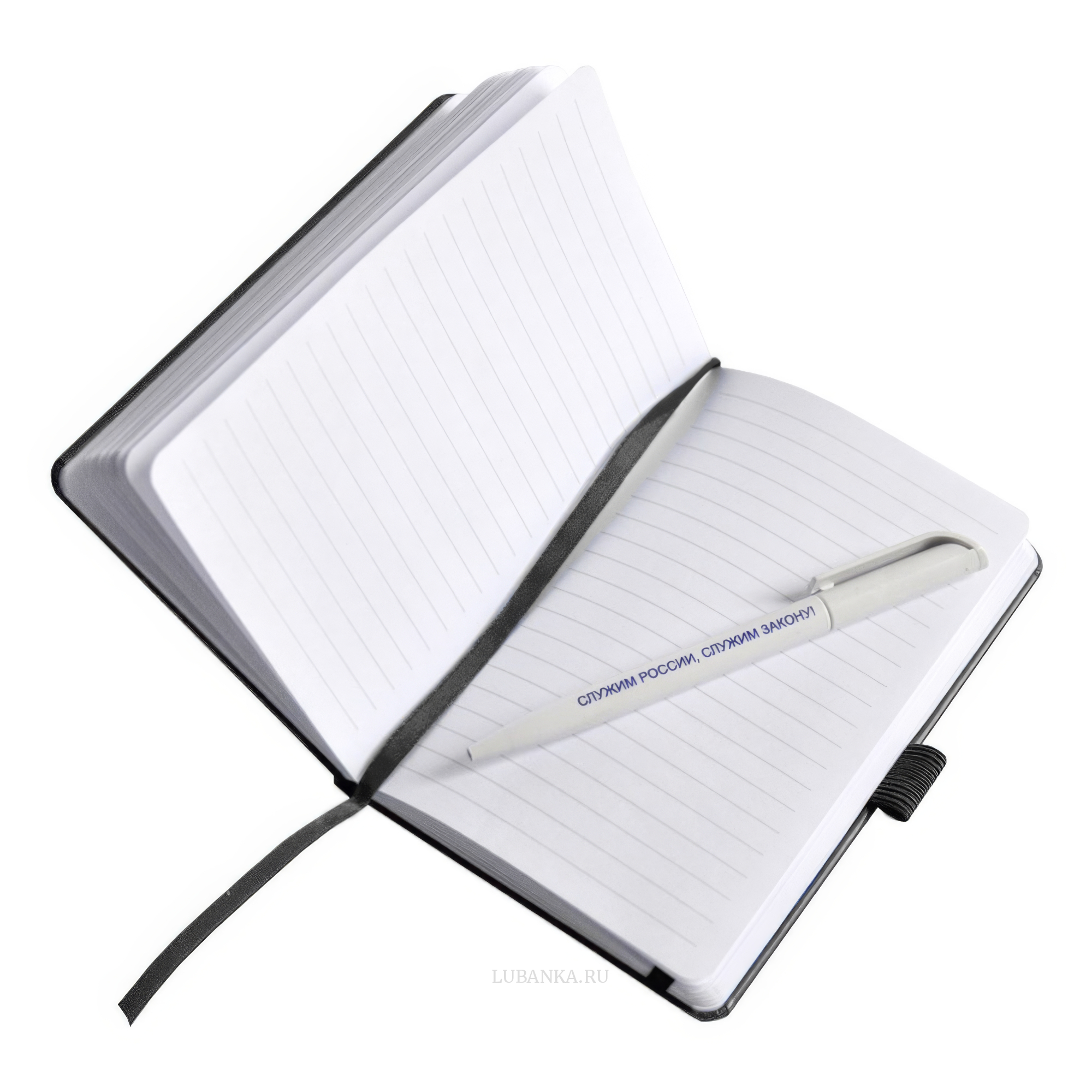 Блокнот с ручкой МВД черный