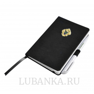 Блокнот с ручкой Пограничная служба черный