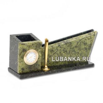 Настольный набор для руководителя «Часы» из камня