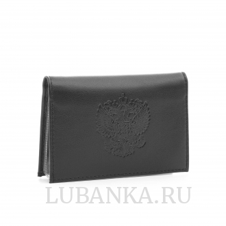 Обложка для автодокументов и удостоверения Россия с жетоном черная